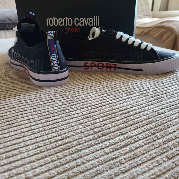 Roberto Cavalli Black and White Sport Sneakers - Picture 5 of 7